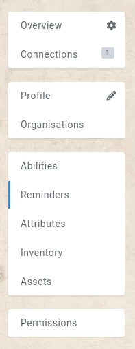 Where to find the reminders subpage