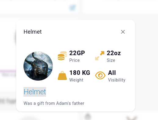 Item details